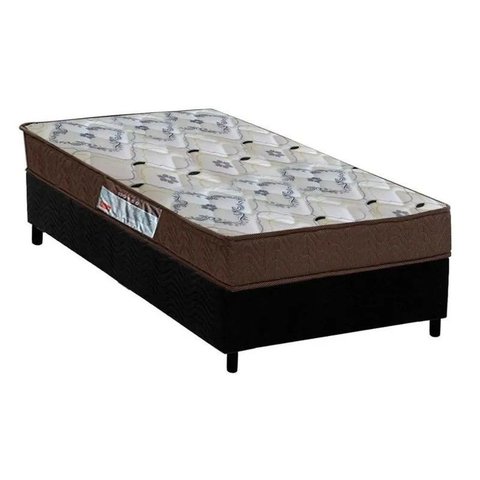 Cama Base Box Solteiro Preto Colchão Iso 150 D45 - Ortobom
