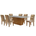Ver imagem 2 de Mesa Aida 180cm com 6 Cadeiras Carol Moderna Mobília Turim 07/off White/imbuia