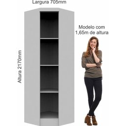 Armário Guarda Roupa de Canto Oblíquo 1 Porta Infinity  - 3