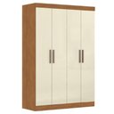 Ver imagem 1 de Modulo de Guarda Roupas para Quarto 4 Portas e 2 Gavetas Madrid Maxel Madeirado/off White