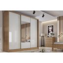 Ver imagem 1 de Guarda Roupa 3 Portas de Correr (1 C- Espelho) e 4 Gavetas Arezzo-medelim Cumaru-fendi - Novo