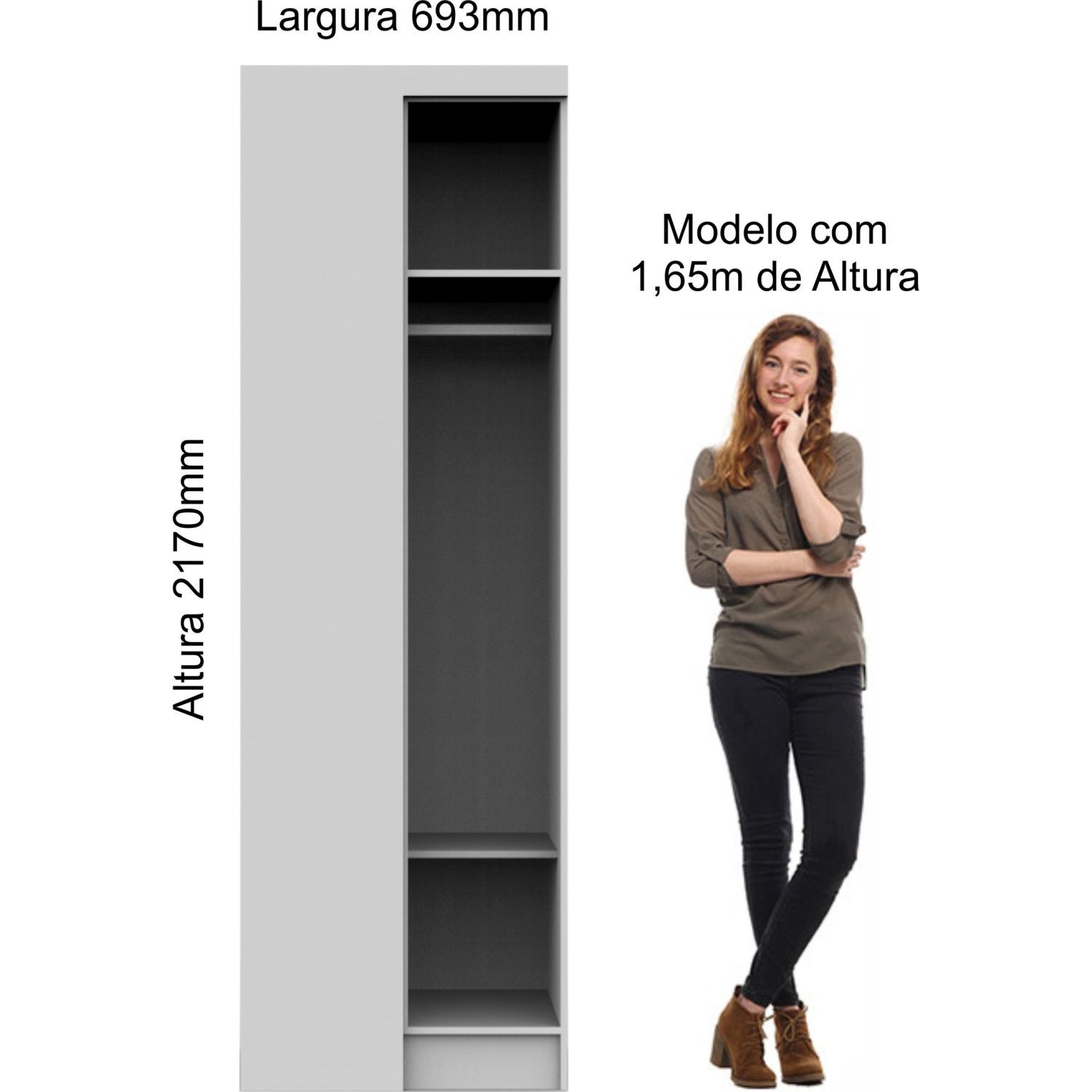 Módulo de Canto Reto 1 Porta Infinity  - 3