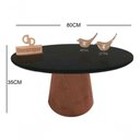 Ver imagem 2 de Mesa de Centro Base Cone Envernizada Redondo MDF Madeira 80cm Preto