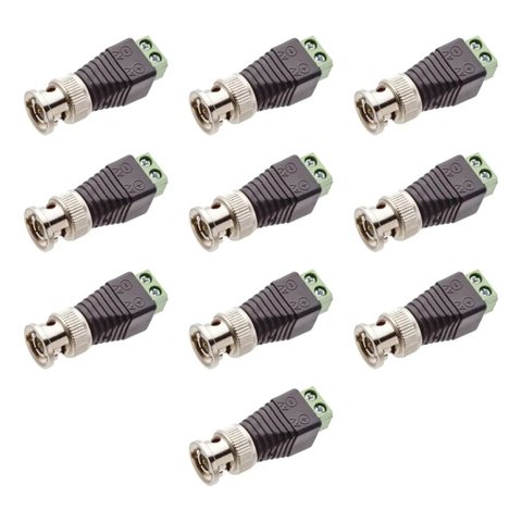 Borne Bnc Macho Cftv - Emb 10pçs - Tebera