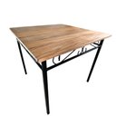 Ver imagem 1 de Mesa de Jantar Artesanal Ferro e Madeira 4 Lugares Quadrada Tamanho 70x70cm