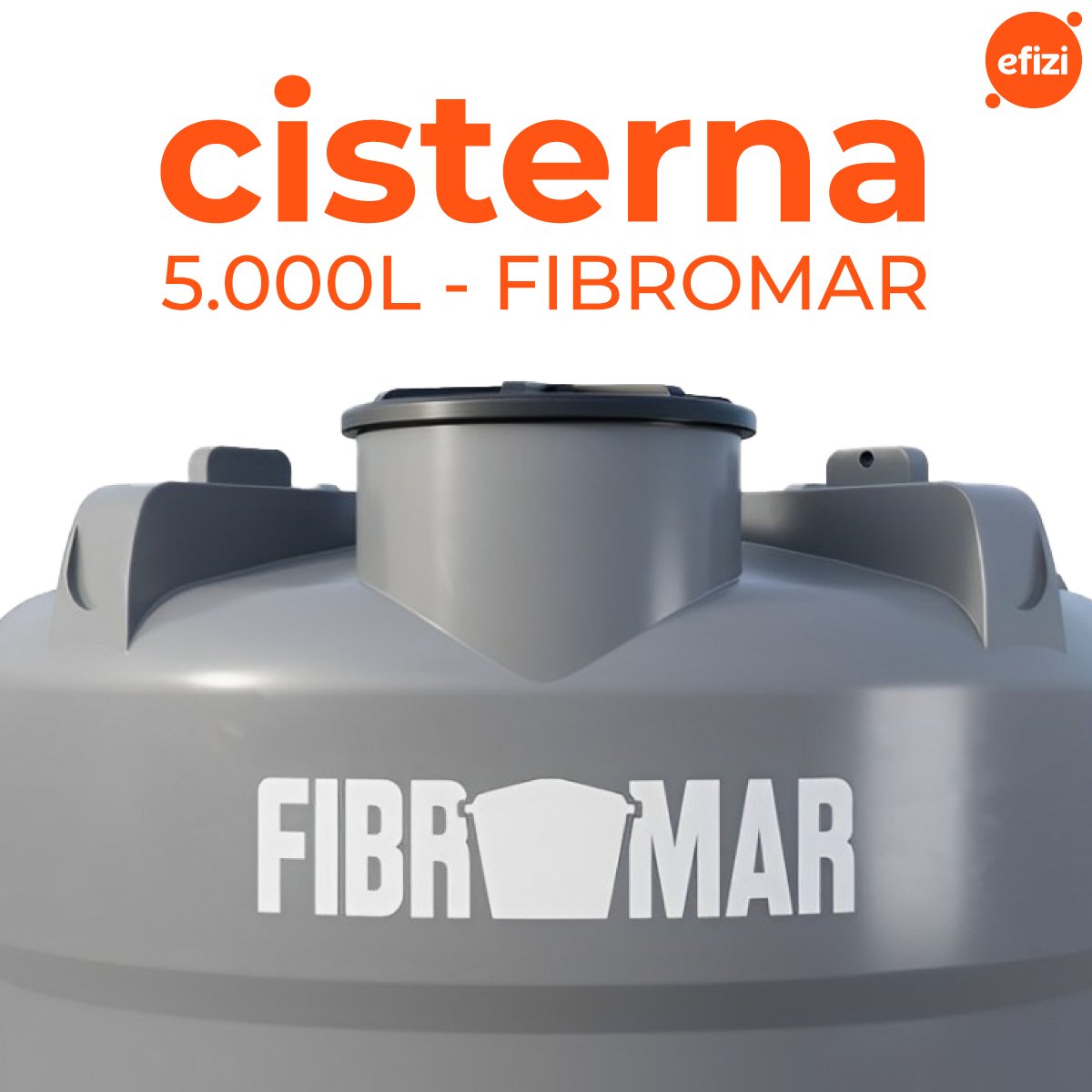 Cisterna 5.000 Litros Cinza Polietileno Fibromar - 2