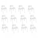 Ver imagem 1 de Kit 12 Cadeira Iso Infantil Creche, Base Branco Branco