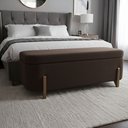 Ver imagem 1 de Banco Baú Organizador Estofado Orgânico Milão Peseira 1,40 Bouclê Marrom - Montanari's Decor