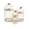 Gaiola Decorativa Branca Pássaro 34/28/21cm Kit 3pc - 1