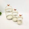 Gaiola Decorativa Branca Pássaro 34/28/21cm Kit 3pc - 7