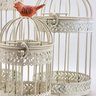 Gaiola Decorativa Branca Pássaro 34/28/21cm Kit 3pc - 4