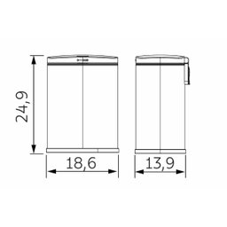 Lixeira Tramontina 3 Litros Tipo D em Aço Inox Scotch Brite - 3