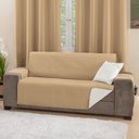 Ver imagem 4 de Protetor de Sofá King 4 Lugares Impermeável 100% Poliéster:cáquipalha
