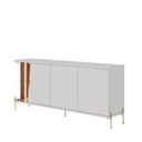 Ver imagem 2 de Aparador Buffet com 4 Portas e Vidro 182,5cm Multimóveis Crcol-APA008 Off White/Madeirado