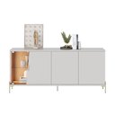 Ver mais imagens de Aparador Buffet com 4 Portas e Vidro 182,5cm Multimóveis Crcol-APA008 Off White/Madeirado