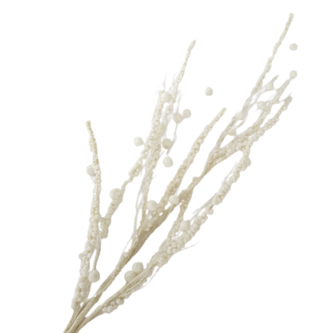 Galho Decorativo Silicone Branco 90cm