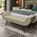 Ver imagem 1 de Recamier Puff Estofado King 195 Cm Drusa Veludo Bege