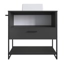 Ver imagem 6 de Gabinete para Banheiro com Porta Basculante e Cuba 80 Cm Cor:preto com Grafite