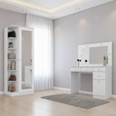 Ver imagem 1 de Sapateira Multiuso Duetto e Penteadeira Chanel Ambiente com Led Branco Hp - Henn