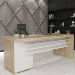 Mesa para Escritório Tamburato 4 Gavetas Carvalho/branco - Artany Móveis