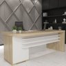 Mesa para Escritório Tamburato 4 Gavetas Carvalho/branco - Artany Móveis - 1