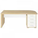 Ver imagem 6 de Mesa para Escritório Tamburato 4 Gavetas Carvalho/branco - Artany Móveis