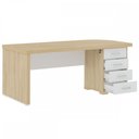 Ver imagem 4 de Mesa para Escritório Tamburato 4 Gavetas Carvalho/branco - Artany Móveis