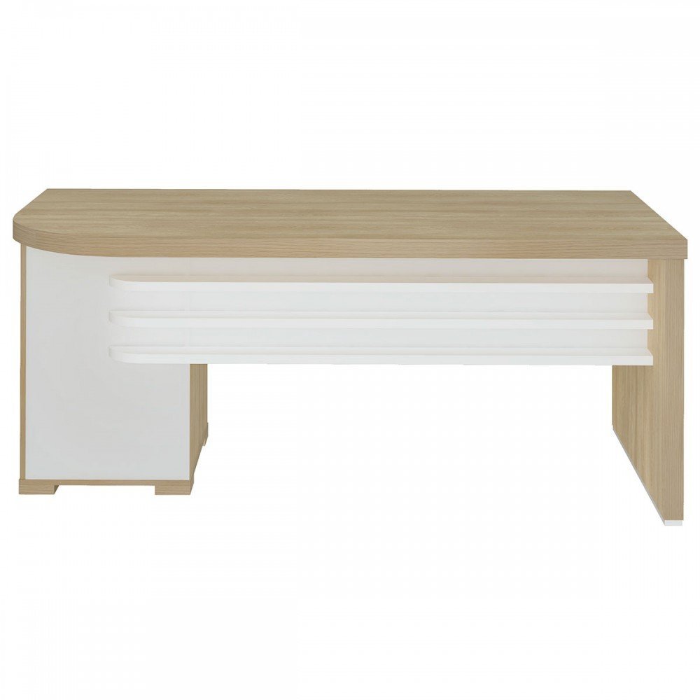 Mesa para Escritório Tamburato 4 Gavetas Carvalho/branco - Artany Móveis - 2