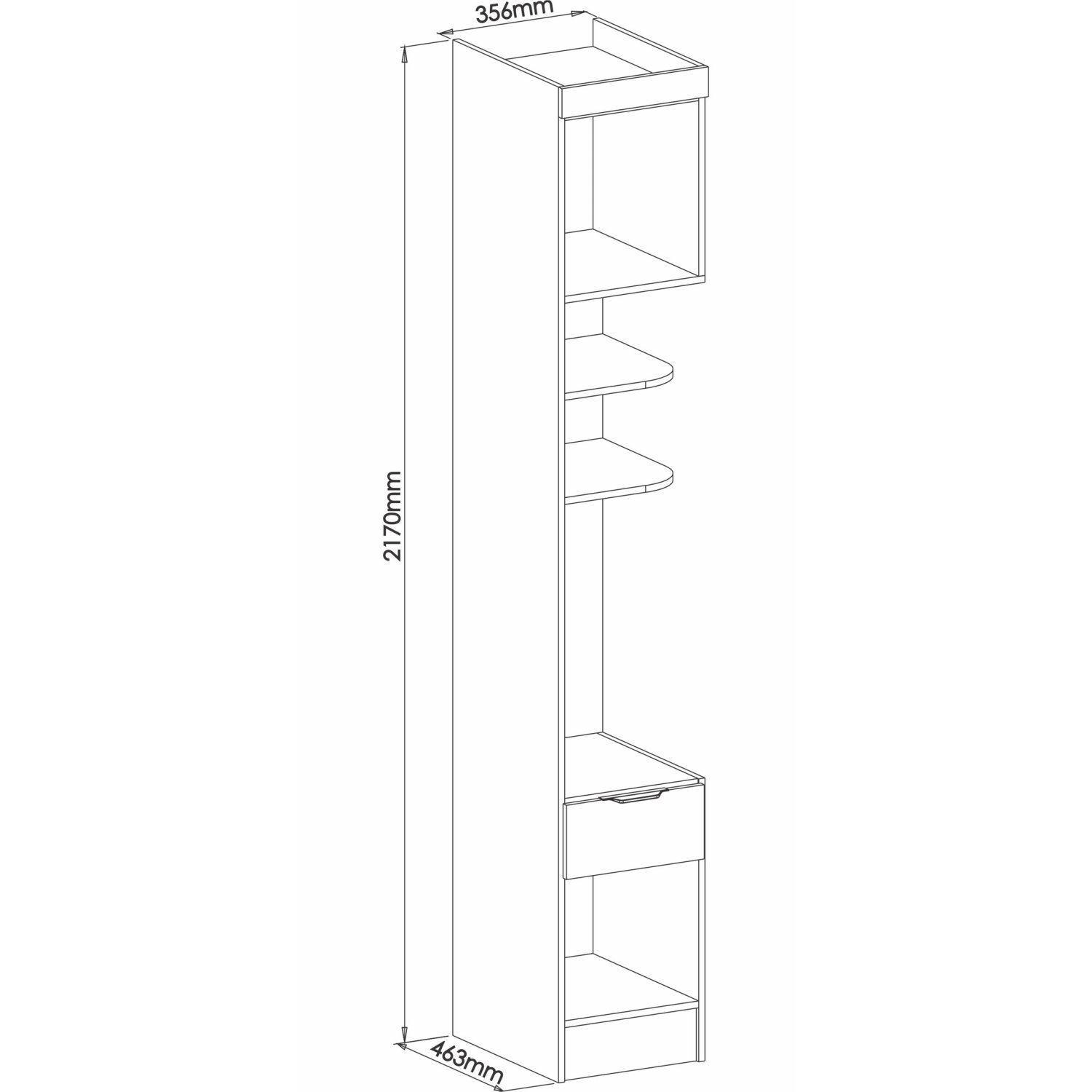 Módulo Mesa de Cabeceira 2 Portas 1 Gaveta Infinity  - 5