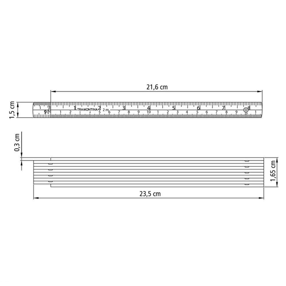 Escala Métrica de Madeira Tramontina 1 M Tramontina - 3