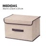 Conjunto 2 Caixa Organizadora Multiuso Dobrável Tecido Tampa - 2