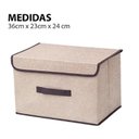 Ver imagem 2 de Conjunto 2 Caixa Organizadora Multiuso Dobrável Tecido Tampa