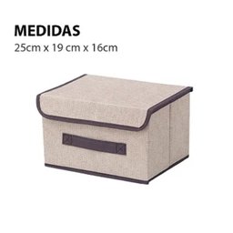 Conjunto 2 Caixa Organizadora Multiuso Dobrável Tecido Tampa - 3