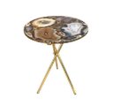 Ver imagem 1 de Mesa Pedras Ágatas com Resina e Tripé Dourado 30Cm Circunferência