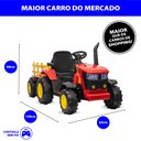 Ver imagem 6 de Trator Elétrico Infantil Vermelho com Controle Remoto Mais Carretinha Farol de Led Bivolt Zippy Toys