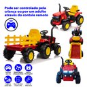 Ver imagem 3 de Trator Elétrico Infantil Vermelho com Controle Remoto Mais Carretinha Farol de Led Bivolt Zippy Toys