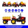 Trator Elétrico Infantil Vermelho com Controle Remoto Mais Carretinha Farol de Led Bivolt Zippy Toys - 4