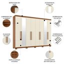 Ver mais imagens de Guarda Roupa Casal Vortex S01 8 Portas de Bater 4 Gavetas MDP com Espelho Jatobá-Areia Mpozenato
