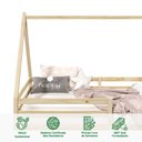 Ver imagem 3 de Cama Montessoriana Madeira Maciça Casa Estrado Sila Natural Idimex