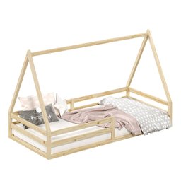 Cama Montessoriana Madeira Maciça Casa Estrado Sila Natural - 7
