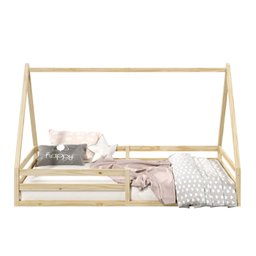 Cama Montessoriana Madeira Maciça Casa Estrado Sila Natural - 5