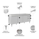 Ver imagem 4 de Balcão Gabinete para Pia 180cm sem Tampo Dallas Branco - Lumil