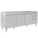 Ver imagem 2 de Balcão Gabinete Para Pia 180cm Sem Tampo Dallas Branco - Lumil