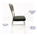 Ver imagem 5 de Jogo de Mesa Eloá com Vidro Redondo + 4 Cadeiras com Reforço Cromadas Assento Confortável Grosso e e