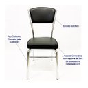 Ver imagem 3 de Jogo de Mesa Eloá com Vidro Redondo + 4 Cadeiras com Reforço Cromadas Assento Confortável Grosso e e