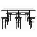 Ver imagem 7 de Mesa para Refeitório Escamoteável 06 Lugares MDP Branco de 25 mm - Assento Preto - 50604