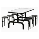 Ver imagem 6 de Mesa para Refeitório Escamoteável 06 Lugares MDP Branco de 25 mm - Assento Preto - 50604