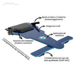 Carrinho de Rolimã F1 Azul Cdr em MDF - 5