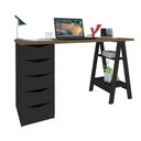 Ver imagem 2 de Escrivaninha Spirit Ii com 5 Gavetas Nogal/Preto Artany