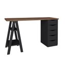 Ver imagem 5 de Escrivaninha Spirit Ii com 5 Gavetas Nogal/Preto Artany